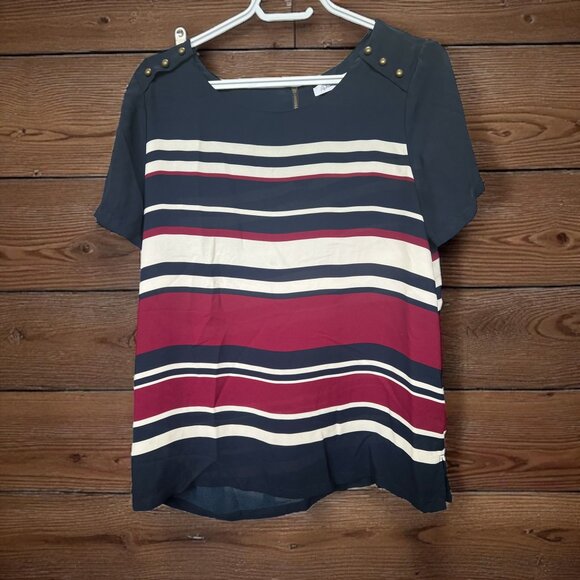 Reitmans Stripe Blouse with Zipper Back Size XLG - Picture 1 of 1